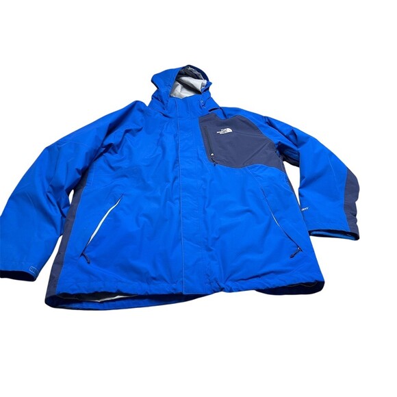 The North Face 3-in-1 Hooded Jacket Mens 2XL Blue Waterproof Full Zip